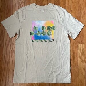 NWT! Nike Beige Short-Sleeve Tee with Multicolor Graphic